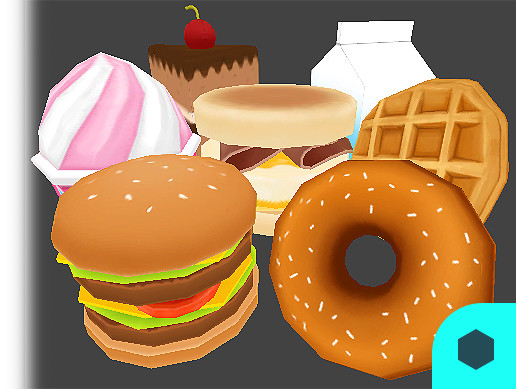 Unity3d美术资源食物汉堡模型3D Bakery Object